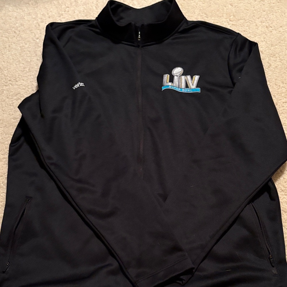 Black SUPER BOWL NFL Nike Verizon-Zippered Jacket - Dri-Fit - Large - Unisex